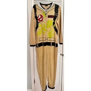 Ghostbusters Venkman Costume Union Suit Adult‎ Medium Tan Fleece Pajamas